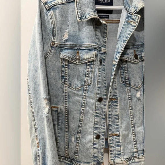 Hollister Unisex Faded Blue Denim Jacket - Picture 3 of 7